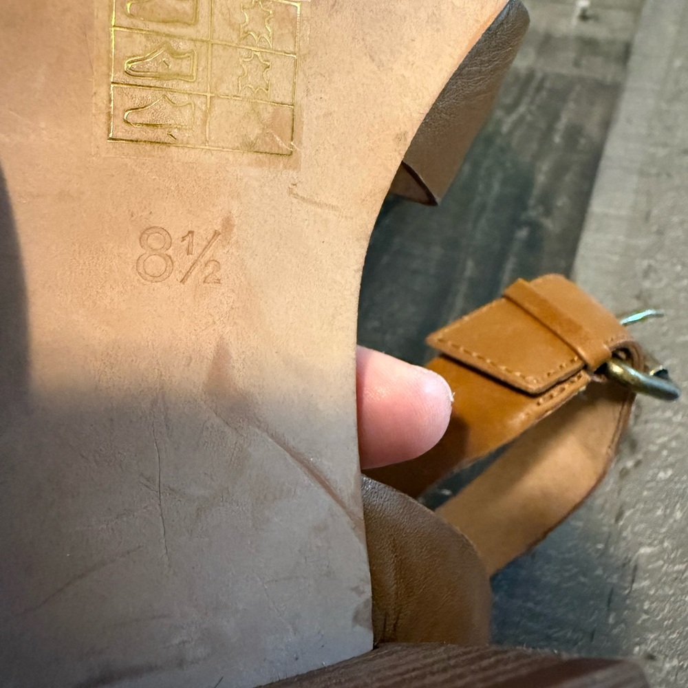 Madewell Brown Leather Ankle Strap Block Heel Sandals Size 8.5 - Picture 7 of 8